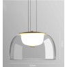 Lámpara WITTEN H130, colgante, metal, cristal, led