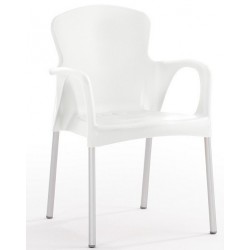 Silla NIZA NEW AM, brazo pala a derecha, chasis negro, tejido negro (Pack de 6 unidades)