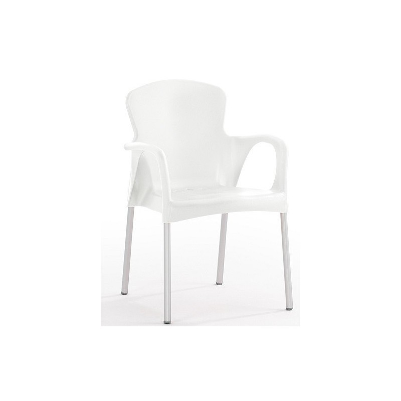 Sillón SENA, apilable, polipropileno blanco* (Pack de 4 unidades)