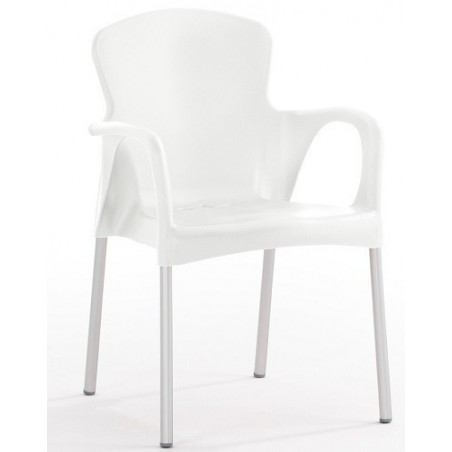Silla NIZA NEW AM, brazo pala a derecha, chasis negro, tejido negro (Pack de 6 unidades)