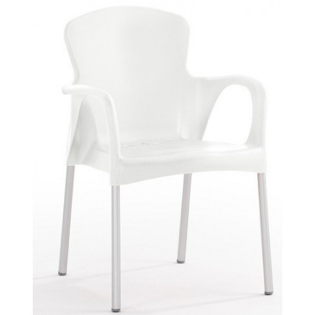 Sillón SENA, apilable, polipropileno blanco* (Pack de 4 unidades)