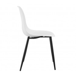 Silla CLUNY, metal negro, polipropileno blanco (Pack de 4 unidades)