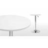 Mesa MABEL, graduable, tapa soft blanca, 70 cms de diámetro