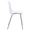 Silla CARCASA, apilable, cromada, polipropileno blanco (Pack de 6 unidades)