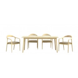 Silla ETNA, metal negro, tapizado pata de gallo y similpiel blanca (Pack de 4 unidades)