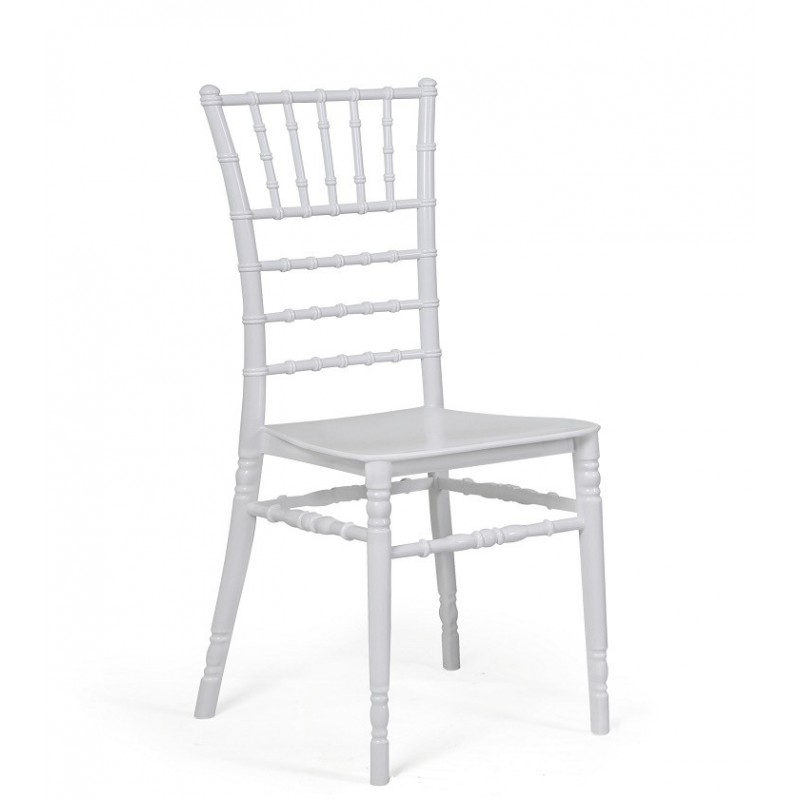 Silla CHIAVARI NEW, apilable, polipropileno blanco (Pack de 4 unidades)