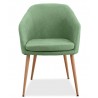 Sillón LART, metal, tapizado tejido linen verde claro (Pack de 2 unidades)