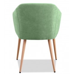 Sillón LART, metal, tapizado tejido linen verde claro (Pack de 2 unidades)