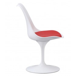 Silla TUL MT, metal, polipropileno blanco, cojín rojo (Pack de 4 unidades)