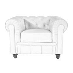 Sillón CHESTER NEW, similpiel blanca