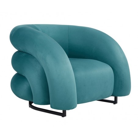 Sillón KARLOVY, tapizado velvet turquesa