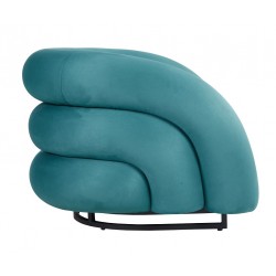 Sillón KARLOVY, tapizado velvet turquesa