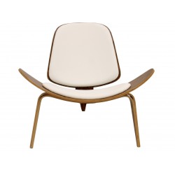 Sillón FLOR, piel regenerada marrón cogñac