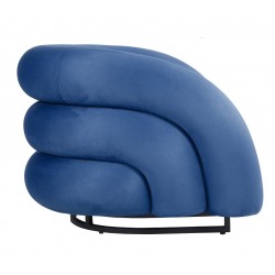 Sillón KARLOVY, tapizado velvet azul