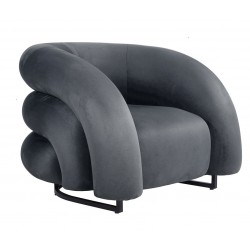 Sillón KARLOVY, tapizado velvet gris