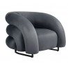 Sillón KARLOVY, tapizado velvet gris