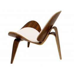Sillón FLOR, piel regenerada marrón cogñac