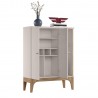 Bar buffet VENEZA, blanco roto y cedro, 90 x122 cms.