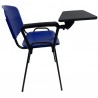 Silla NIZA con pala de escritura, asiento y respaldo en plástico azul (Pack de 4 unidades)