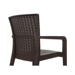 Sillón JAZMIN, apilable, polipropileno marrón chocolate (Pack de 4 unidades)