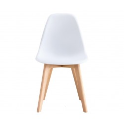 Silla MARAIS, madera, polipropileno blanco (Pack de 4 unidades)