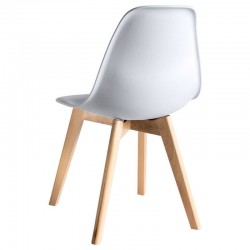 Silla MARAIS, madera, polipropileno blanco (Pack de 4 unidades)