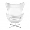 Sillón EG (TE), fibra de vidrio, basculante, tapizado similpiel blanca