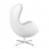 Sillón EG (TE), fibra de vidrio, basculante, tapizado similpiel blanca