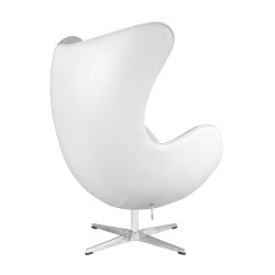 Sillón EG (TE), fibra de vidrio, basculante, tapizado similpiel blanca