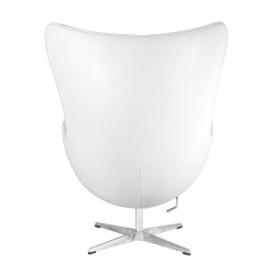 Sillón EG (TE), fibra de vidrio, basculante, tapizado similpiel blanca