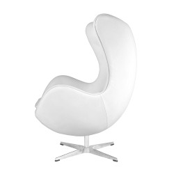 Sillón EG (TE), fibra de vidrio, basculante, tapizado similpiel blanca