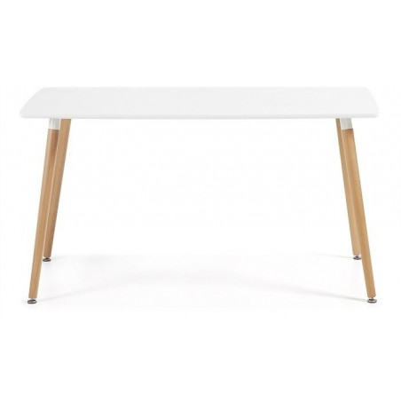 Mesa NURY, madera, tapa blanca, 160 x 90 cms