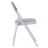 Silla SMART, plegable, metal, epoxi blanco, vinilo gris claro (Pack de 6 unidades)