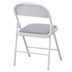 Silla MAXIM, cromada, tapizada en similpiel beige (Pack de 4 unidades)
