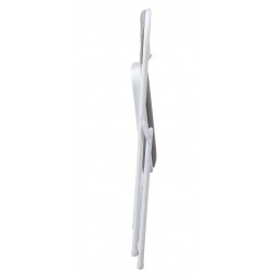 Silla SMART, plegable, metal, epoxi blanco, vinilo gris claro (Pack de 6 unidades)