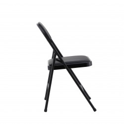 Silla SMART, plegable, metal, epoxi negro, vinilo negro (Pack de 6 unidades)