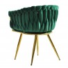 Sillón KING, metal dorado, tapizado velvet verde oscuro (Pack de 2 unidades)