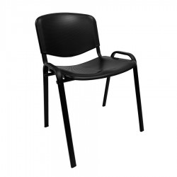 Silla NIZA, chasis negro y plástico negro (Pack de 4 unidades)