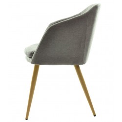 Sillón LART, metal, tapizado tejido linen gris oscuro (Pack de 2 unidades)