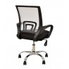 Sillón de oficina FISS NEW (M), negro, basculante, malla gris, tejido negro