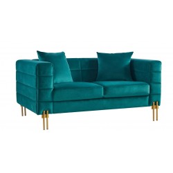 Sofá LARIOS, 2 plazas, tejido velvet verde oscuro 42