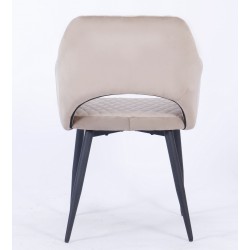 Sillón HONORIO, metal, tapizado velvet 8 marrón visón (Pack de 2 unidades)