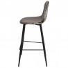 Taburete HORUS NEW, metal, tapizado velvet gris con trasera floral a juego (Pack de 2 unidades)