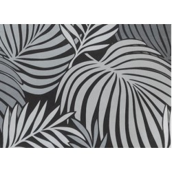 Taburete HORUS NEW, metal, tapizado velvet gris con trasera floral a juego (Pack de 2 unidades)