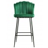 Taburete DEVIN, metal, tapizado velvet verde oscuro (Pack de 2 unidades)