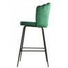 Taburete DEVIN, metal, tapizado velvet verde oscuro (Pack de 2 unidades)