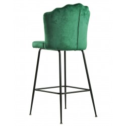 Taburete DEVIN, metal, tapizado velvet verde oscuro (Pack de 2 unidades)