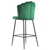 Taburete DEVIN, metal, tapizado velvet verde oscuro (Pack de 2 unidades)