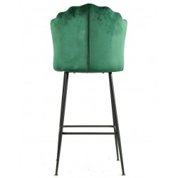 Taburete DEVIN, metal, tapizado velvet verde oscuro (Pack de 2 unidades)
