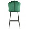 Taburete DEVIN, metal, tapizado velvet verde oscuro (Pack de 2 unidades)
